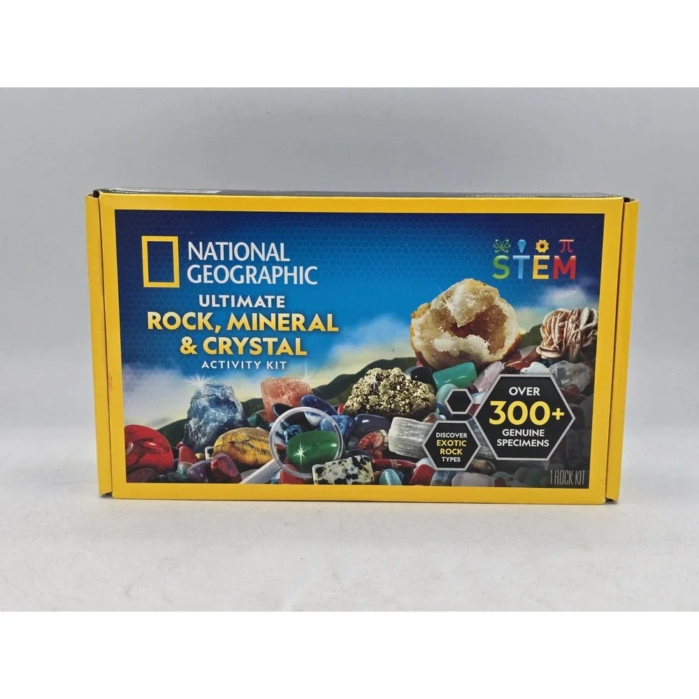 NATIONAL GEOGRAPHIC Rock Collection Box For Kids‎ 300 Piece Gemstones - OPEN BOX
